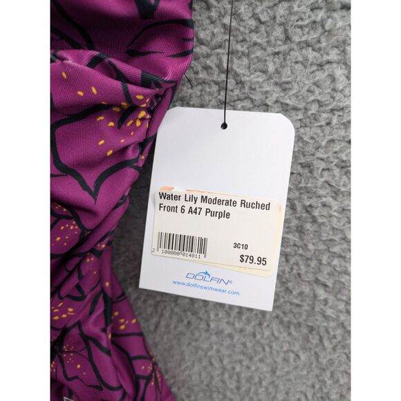NWT Dolfin Aquashape Womens Moderate Ruched Front One Piece Swimsuit sz 6 - Picture 12 of 12